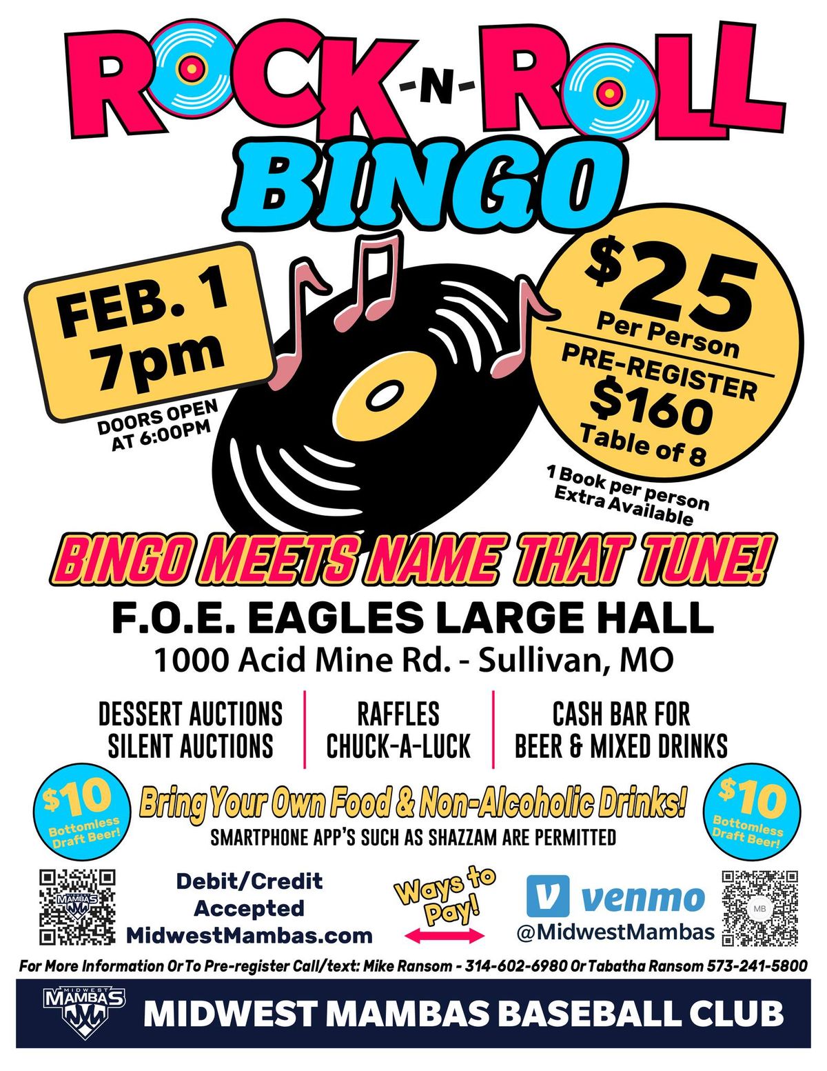 Midwest Mambas - Rock 'n Roll Bingo!