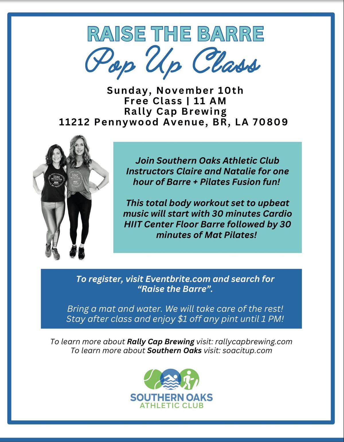 Raise The Barre Pop Up Pilates Class