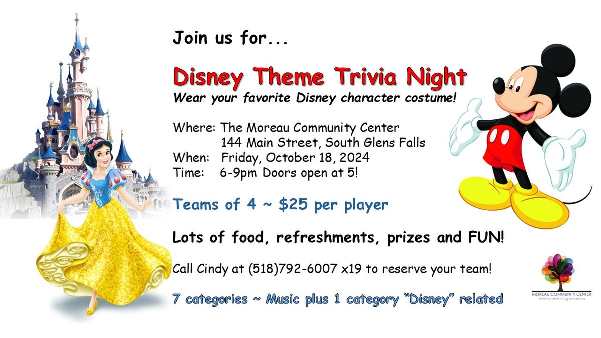 Moreau Community Center's Disney Theme Trivia Night