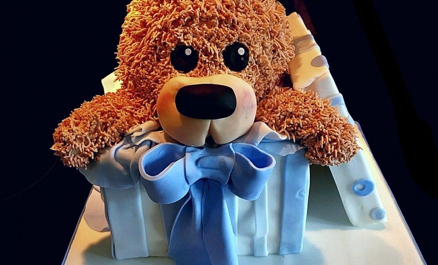 Teddy in a box cake