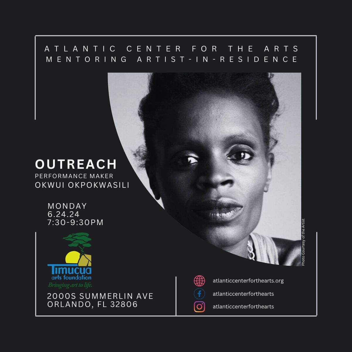 OUTreach: Okwui Okpokwasili, ACA Mentoring Artist-in-Residence #194