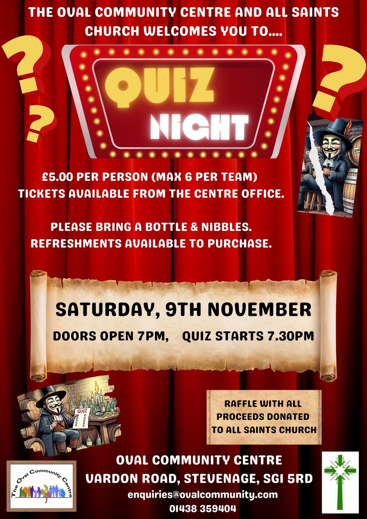 The Oval Community Centre & All Saints Church Quiz Night