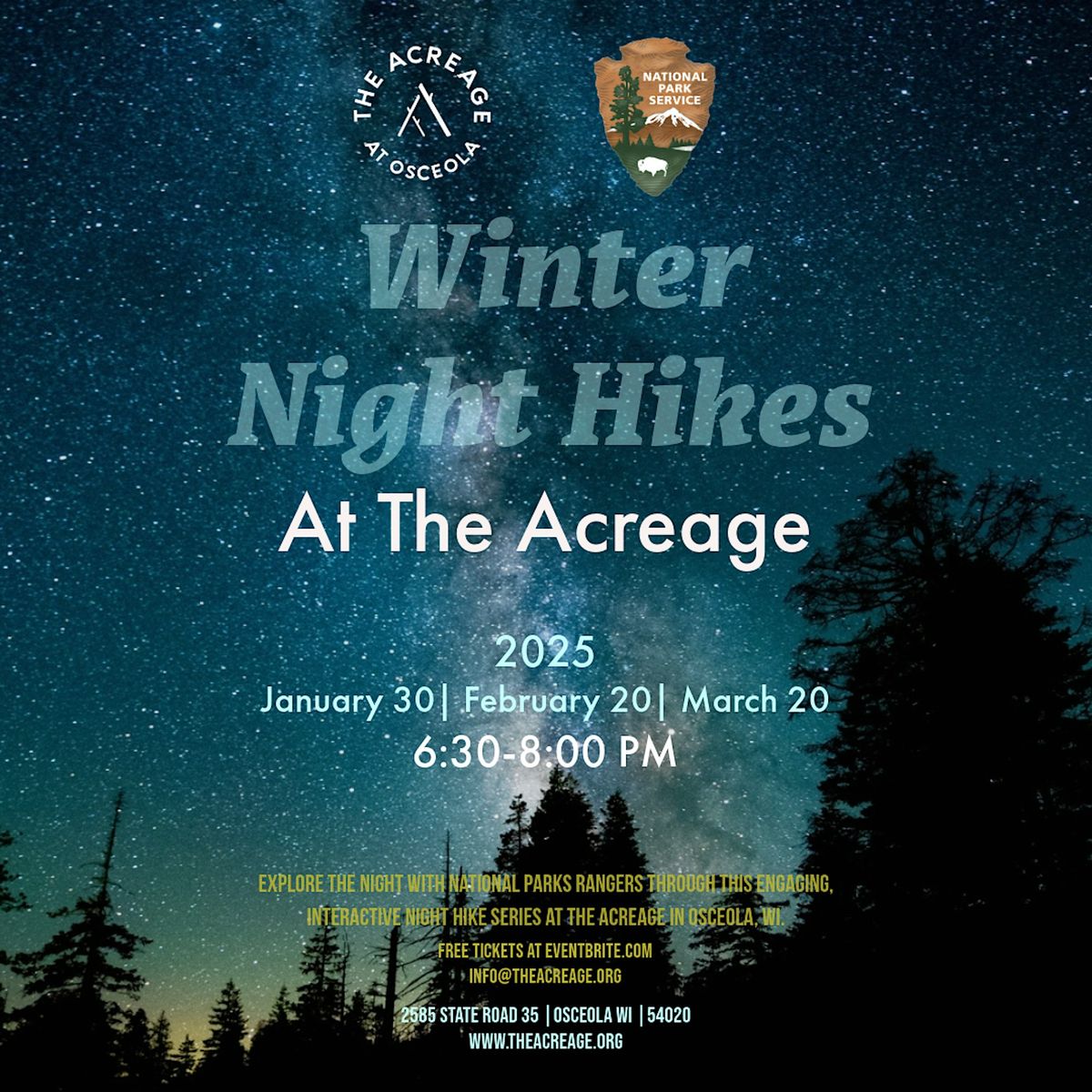 Winter Night Hikes at The Acreage with the National Park Service