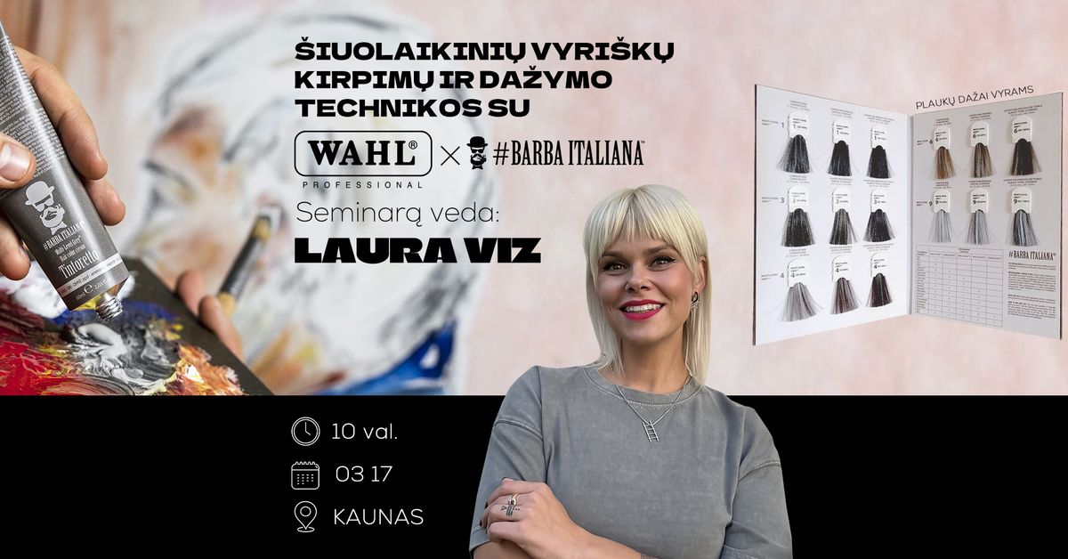 Vyri\u0161ki kirpimai su WAHL PRO ir da\u017eymo technikos VYRAMS su  BARBA ITALIANA