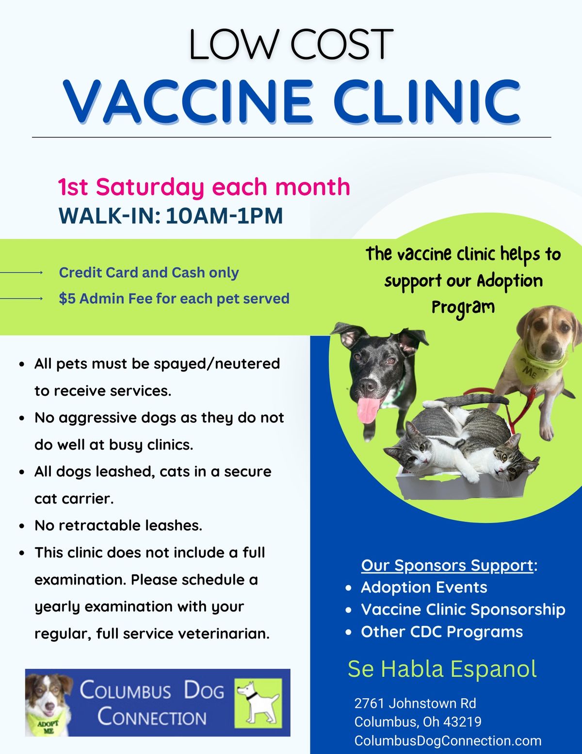 Our Low-Cost Vaccine Clinic for January