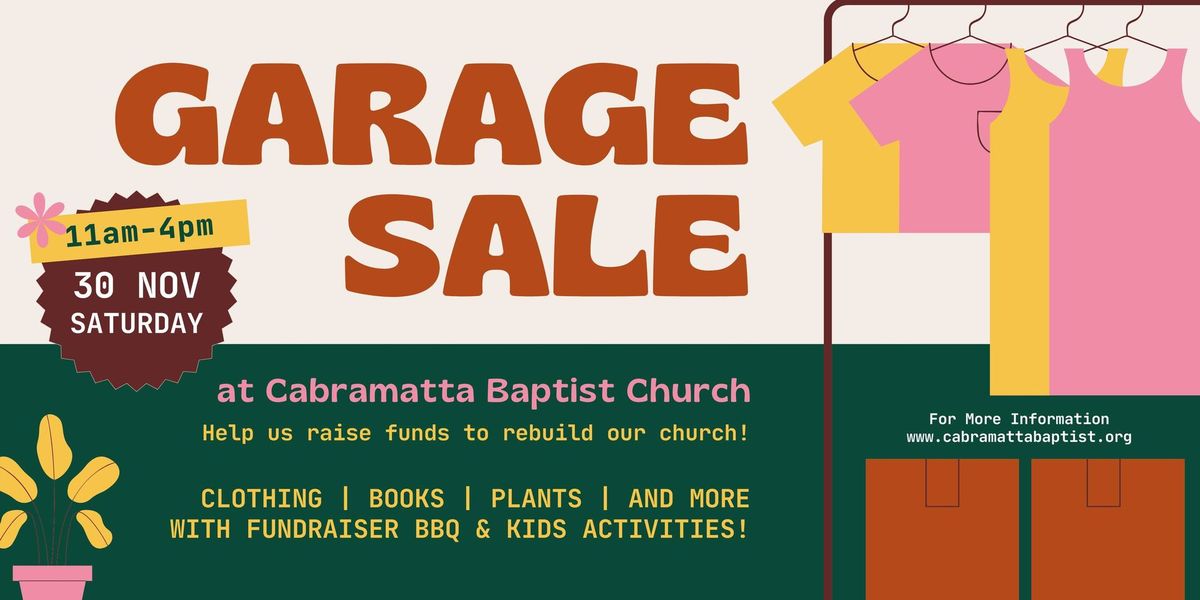 Garage Sale Fundraiser at Cabra Baptist