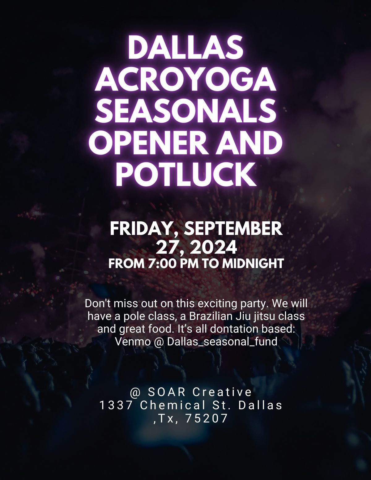 Dallas Acroyoga Seasonals and Potluck!!