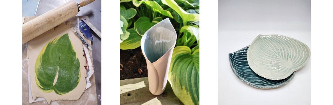 Ceramic Hosta Leaf Vase & Plate - May 19