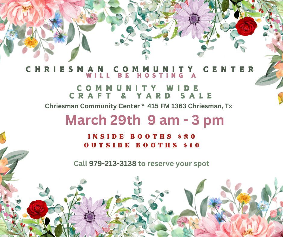 Chriesman Community Wide Craft & Yard Sale