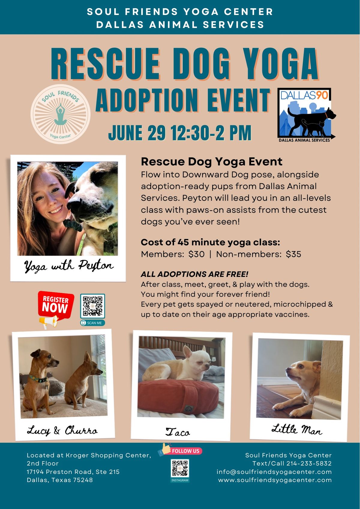 Rescue Dog Yoga Adoption Event