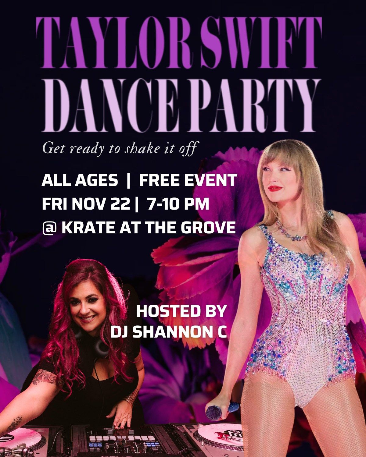 Taylor Swift Dance Party @ KRATE in Wesley Chapel, FL (FREE ALL AGES EVENT)