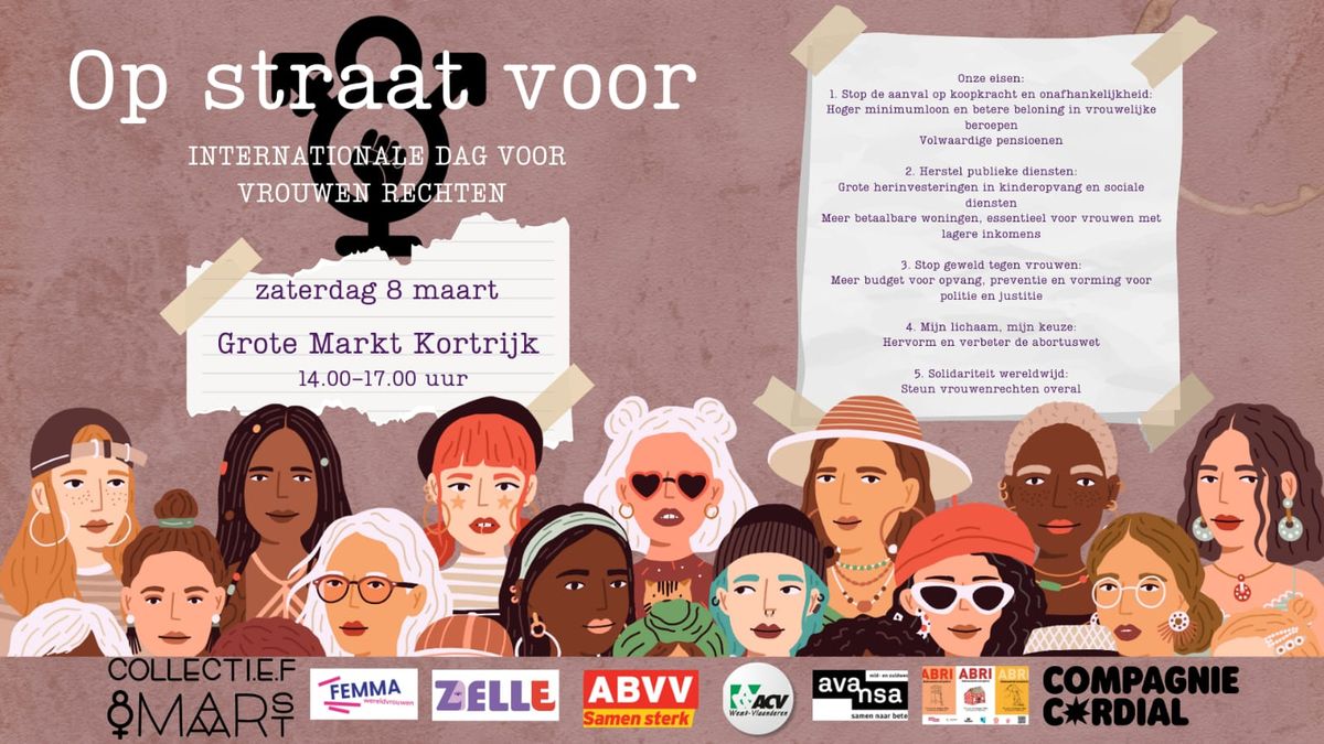 [8 maart] Op straat voor internationale dag voor vrouwenrechten 