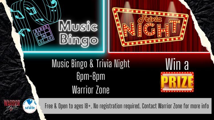 Warrior Zone: Music Bingo & Trivia Night