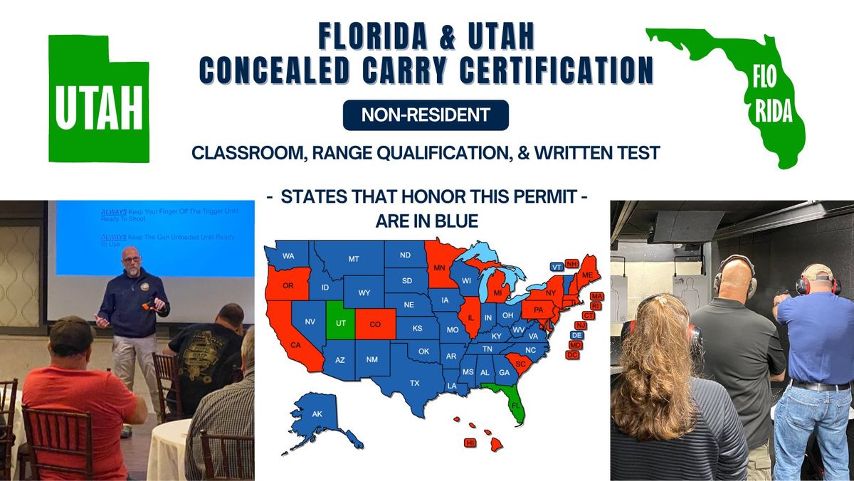 \ud83d\udd2b Multi-State Carry Florida\/Utah Non-Resident Concealed Carry Handgun Safety Course