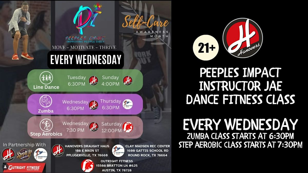 Peeples Impact:  Zumba + Step Aerobics Class @ Hanovers Pflugerville