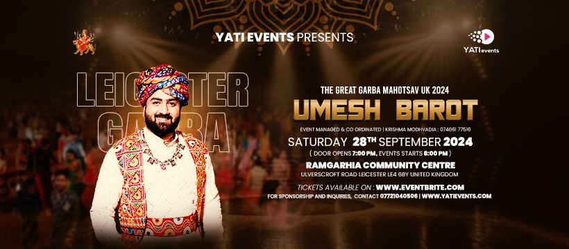 Umesh Barot Pre-Navratri Part of The Great Garba Mahotsav of the UK 2024