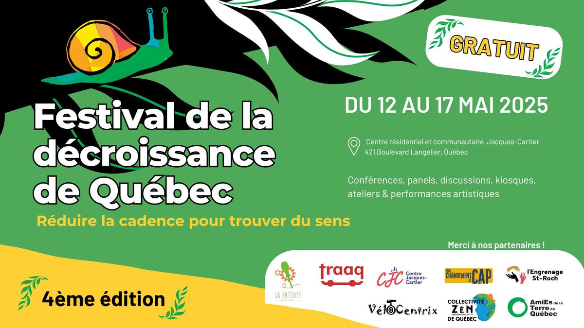 Festival de la d\u00e9croissance de Qu\u00e9bec | 4\u00e8me \u00e9dition