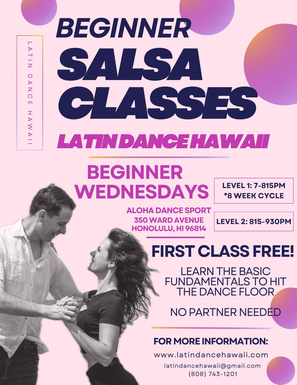 Latin Dance Hawaii: Beginner Wednesdays Salsa Classes