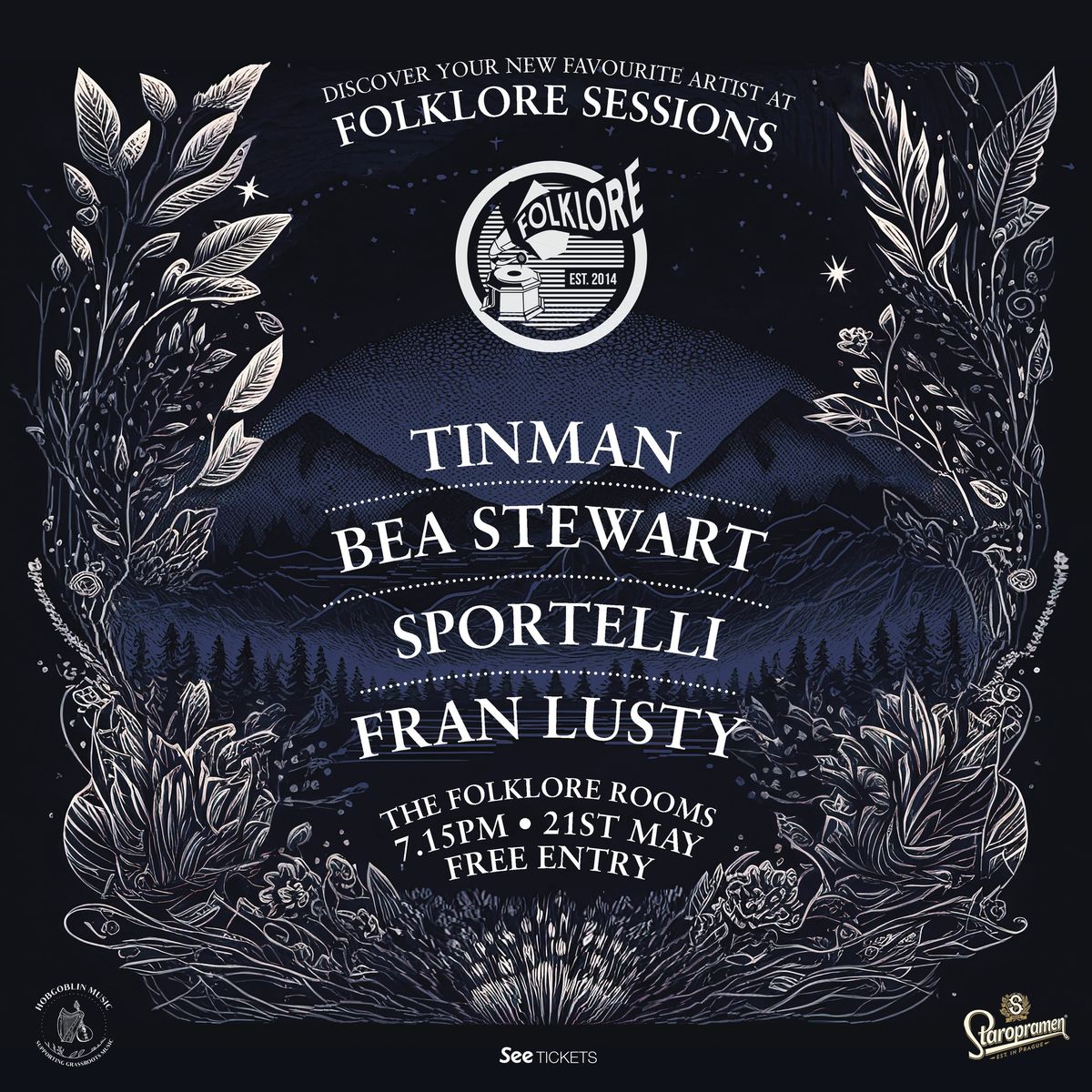 Folklore Monthly Showcase w\/ Tinman, Bea Stewart, Sportelli + Fran Lusty