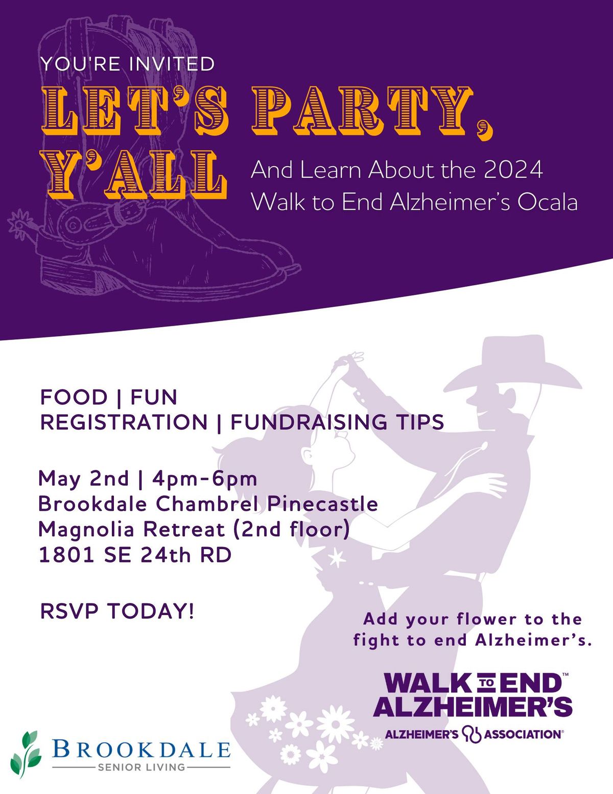 Let's Party Y'all and get ready for the Walk to End Alzheimer's in Ocala
