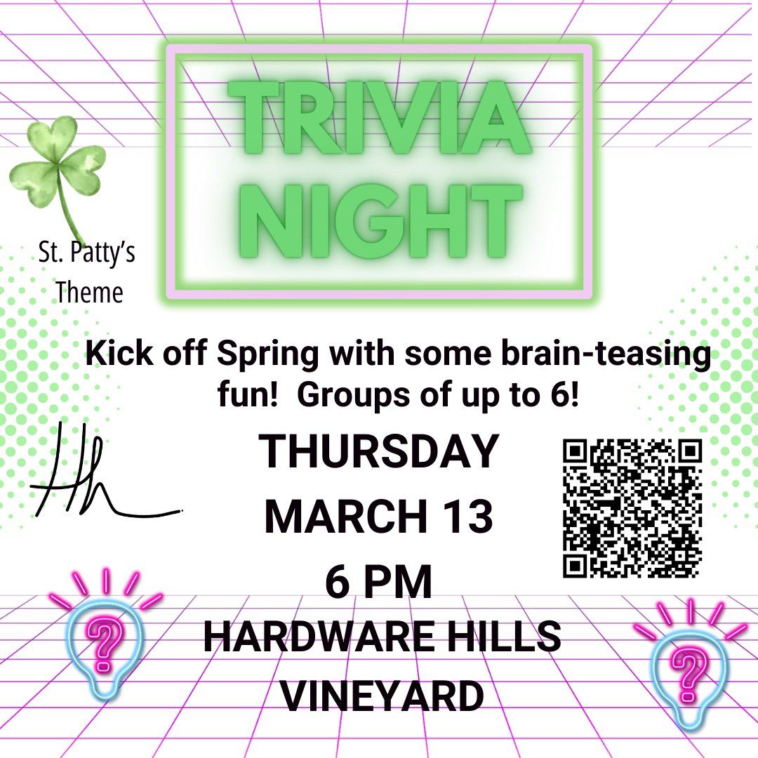 TRIVIA NIGHT at HARDWARE HILLS 