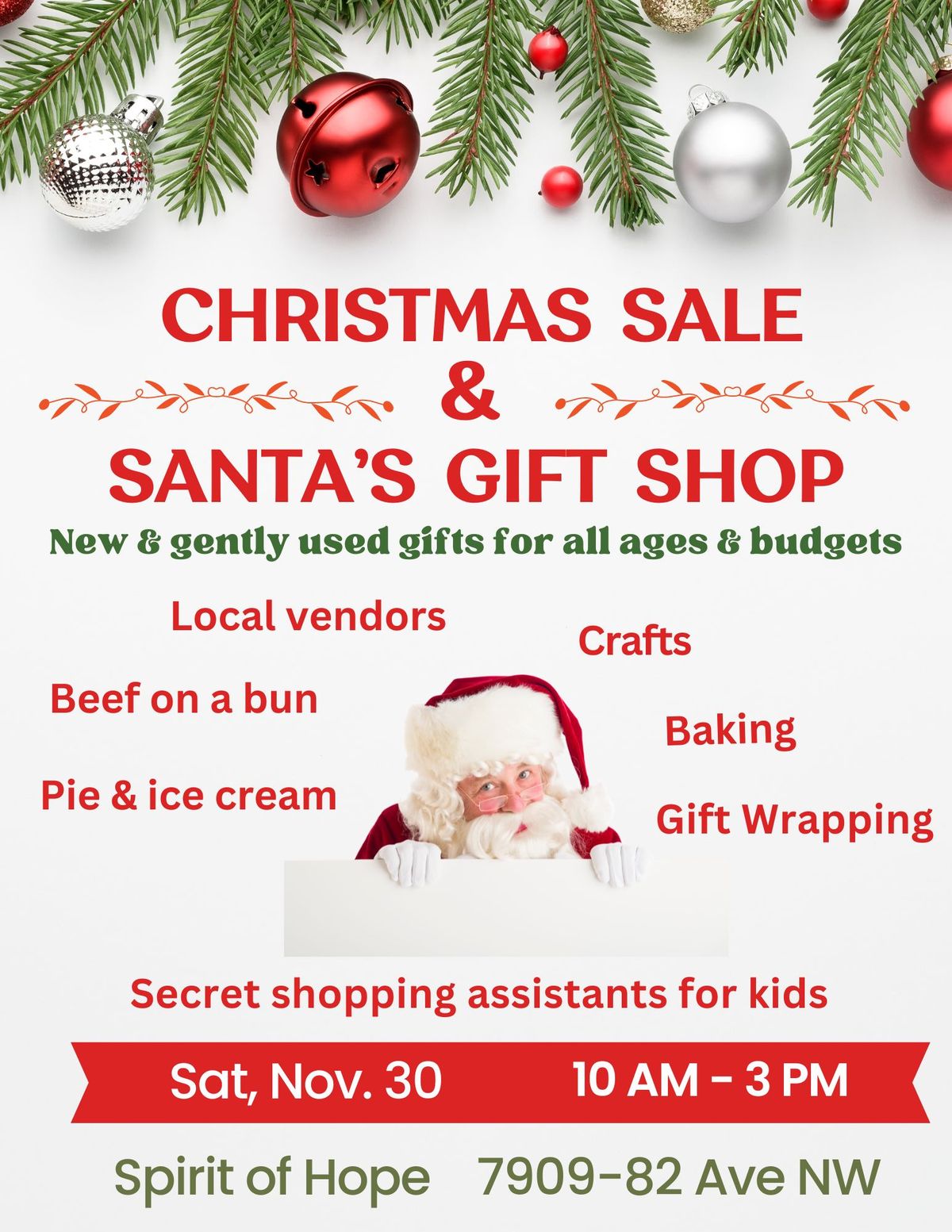 Christmas Sale and Santa's Gift Shop