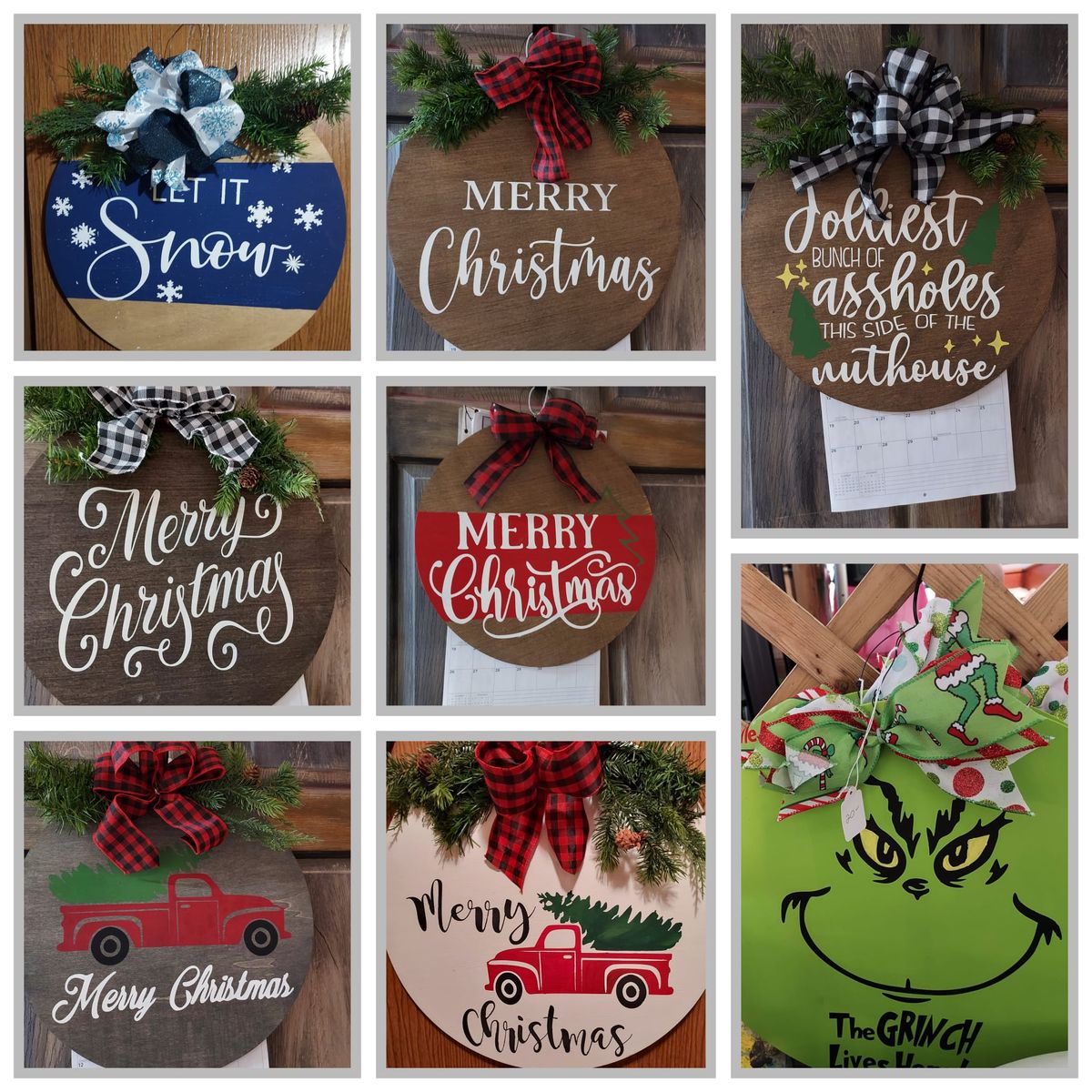 Christmas Round Door Hanger  Paint Class or DIY