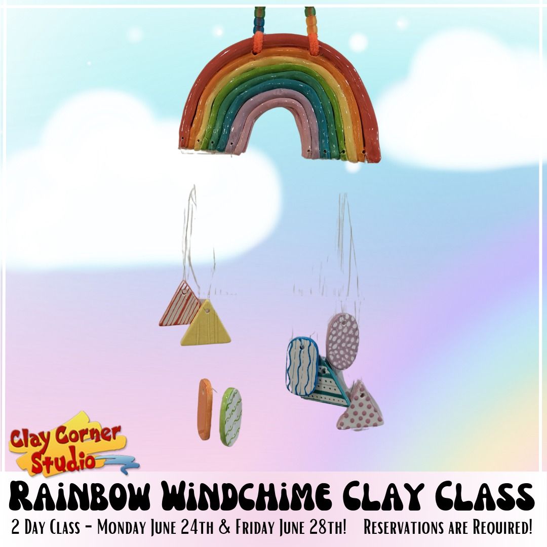Rainbow Windchime Clay Class