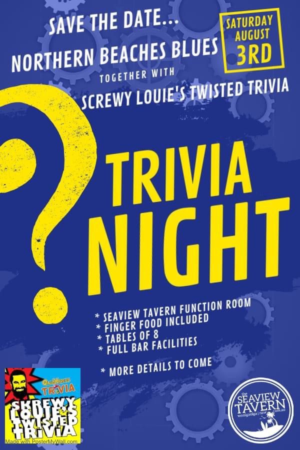 Northern Beaches Blues TRIVIA NIGHT