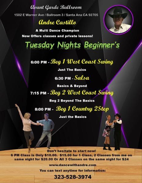 Tuesdays Nights for Beginners Adult Dance Classes