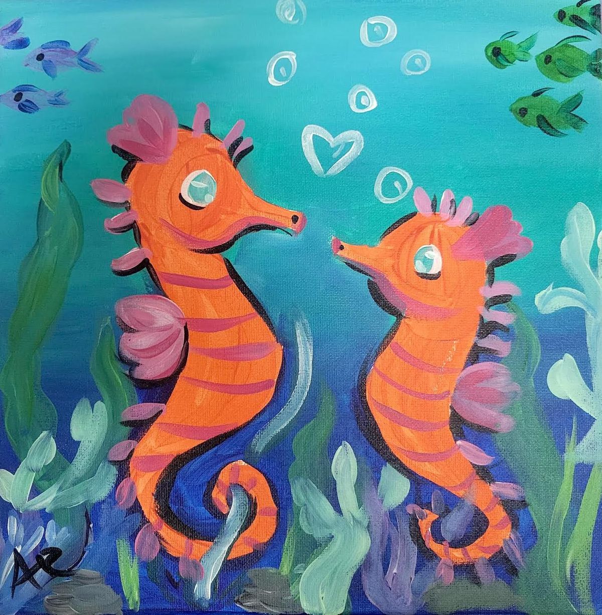Creative Canvas for Kids - Seahorses