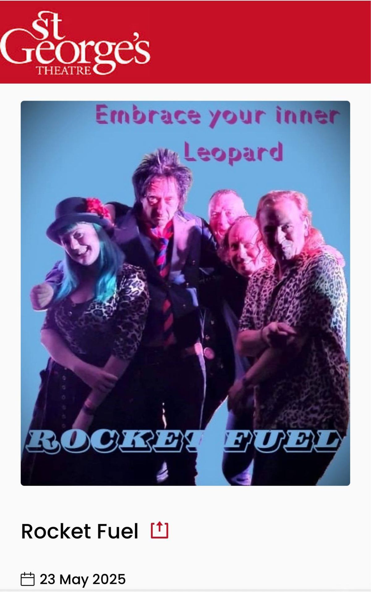 Rocket Fuel  at St Georges Theatre Gt Yarmouth 23rd May 2025