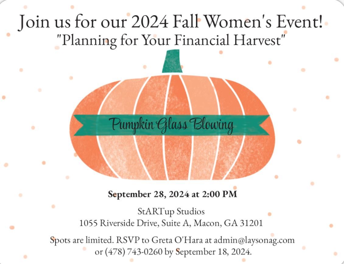 Fall 2024 Women's Event: "Planning for Your Financial Harvest"