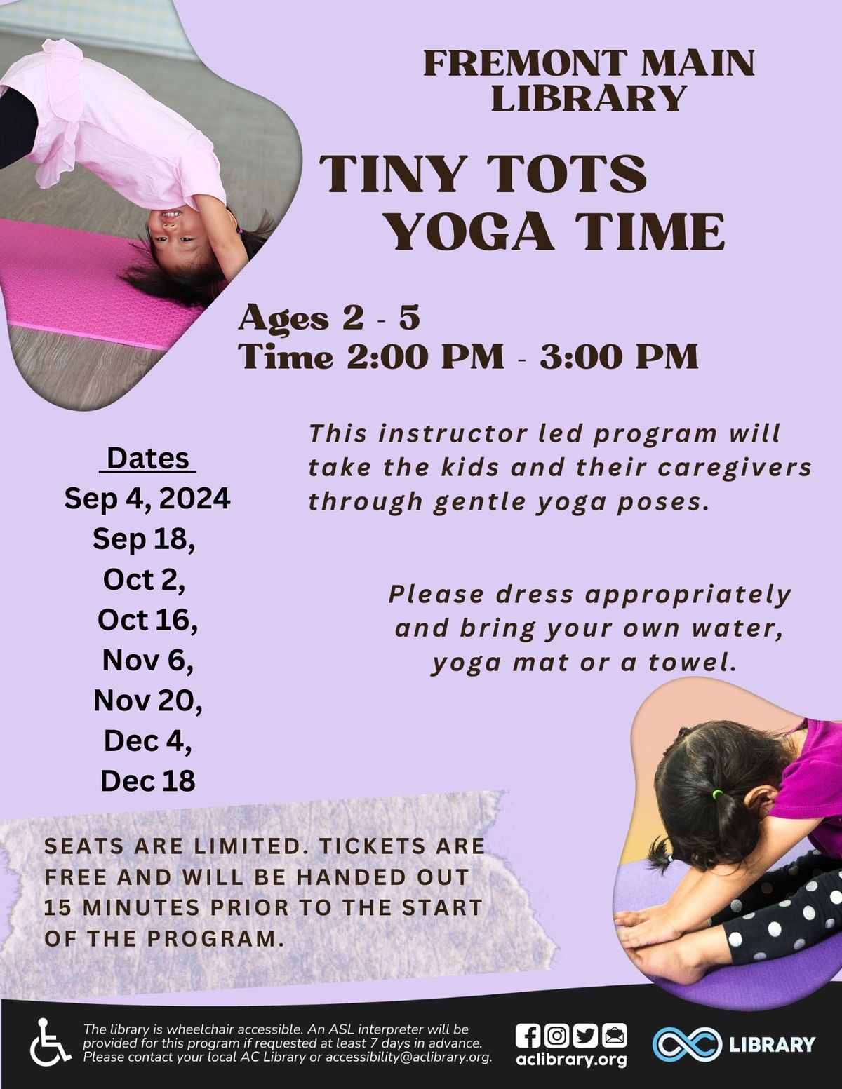 Tiny Tots Yoga Time @ Fremont Main Library