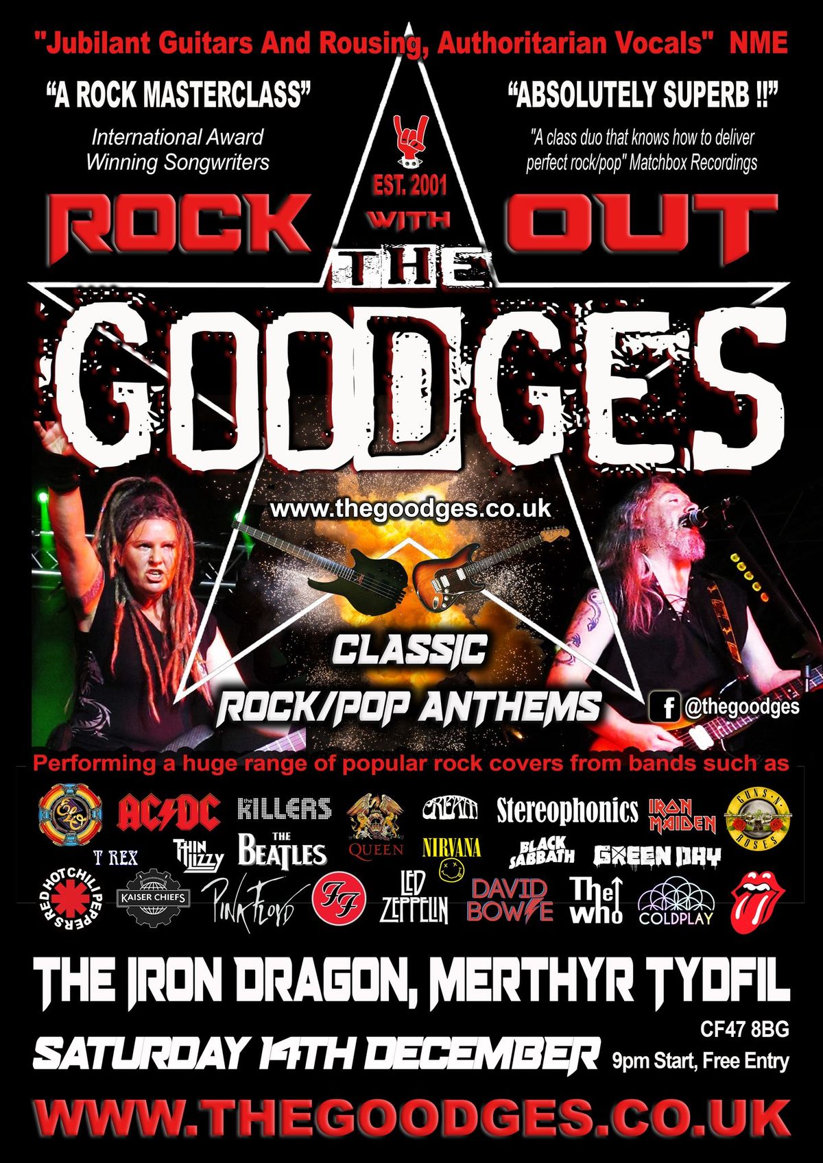 The Goodges Rock Out @ The Iron Dragon, Merthyr Tydfil. CF47 8BG.