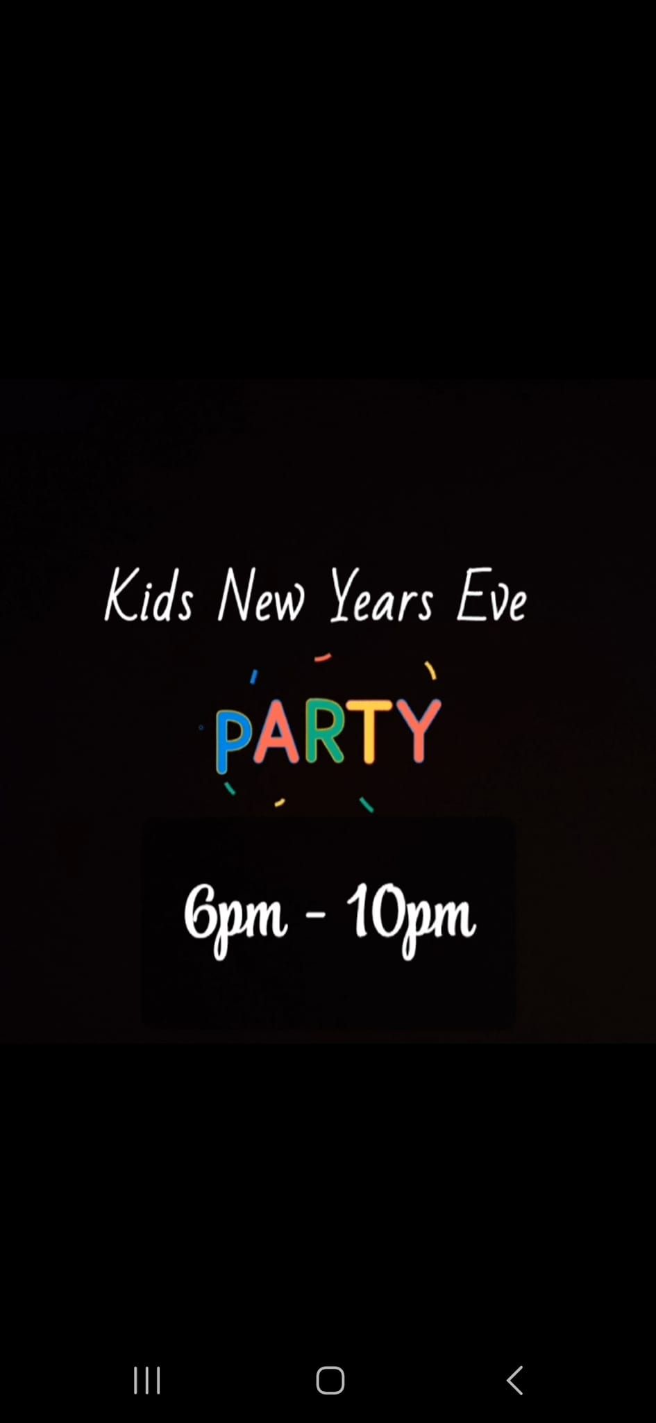 kid's new years eve party