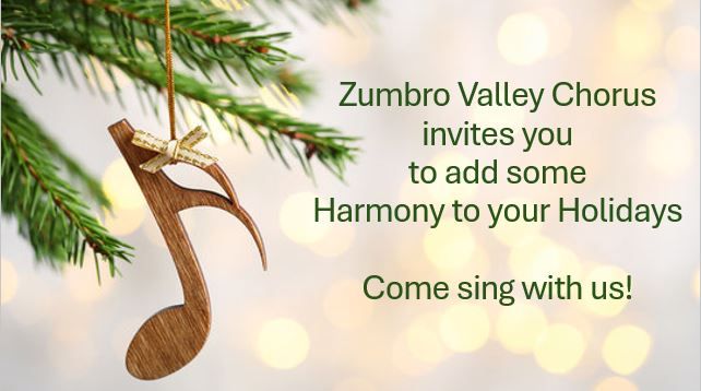 Add some Harmony to your Holidays!  Sing with Zumbro Valley Chorus!!