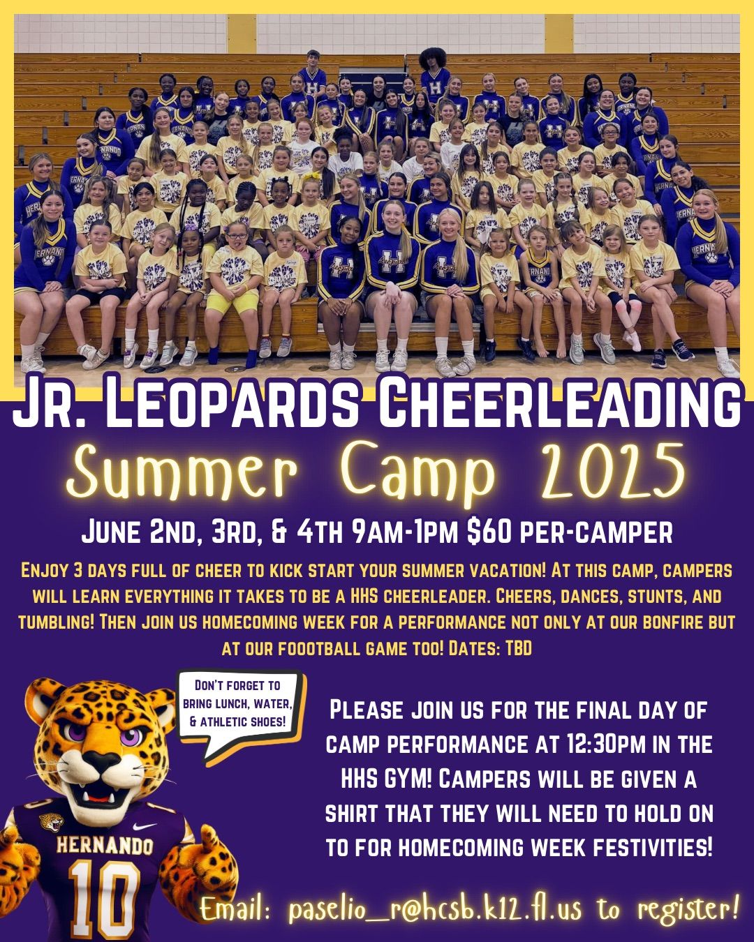 Jr. Leopards Cheerleading SUMMER CAMP 2025