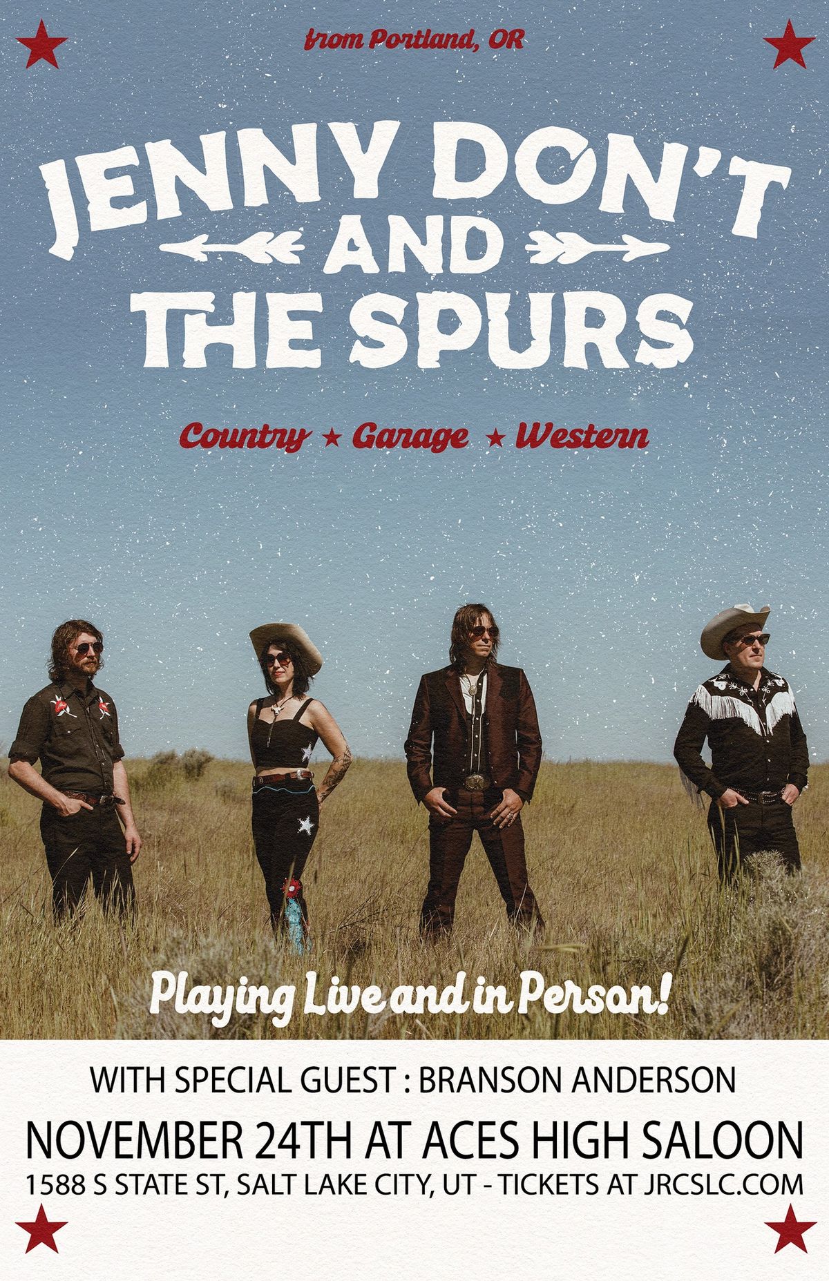 Jenny Don't and the Spurs w\/ Branson Anderson at Aces High Saloon