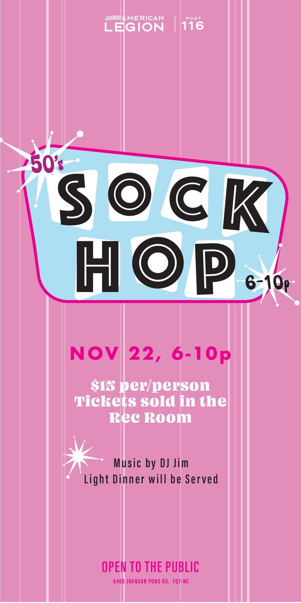 Sock Hop at American Legion Post 116!