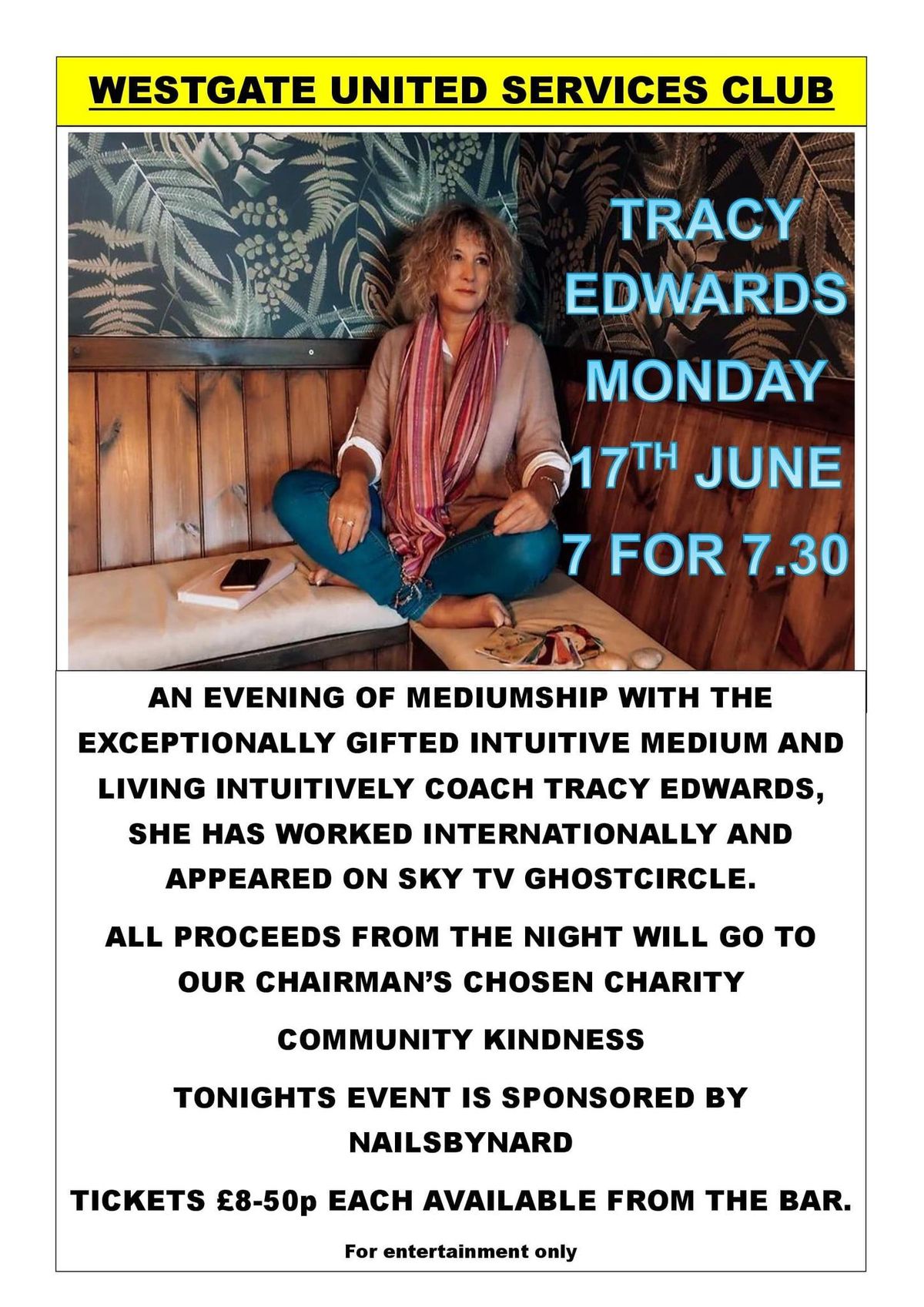 Psychic Night with Tracy Edwards in aid of Community Kindness Charity