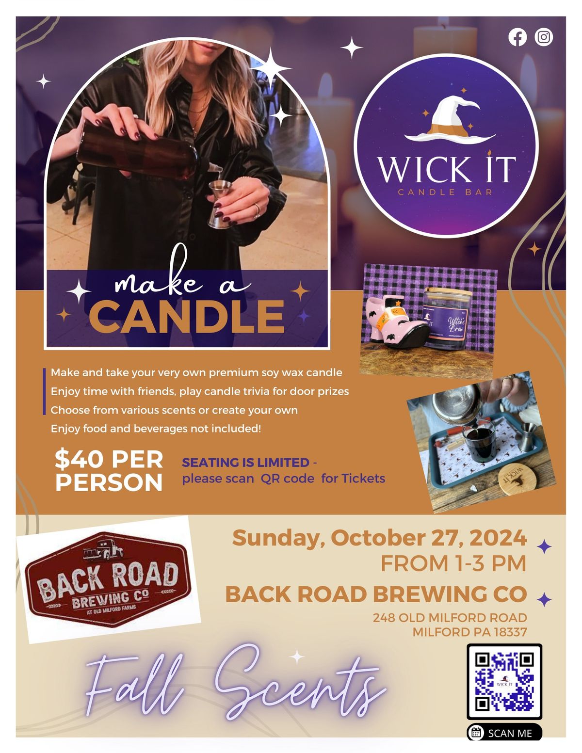 Fall Candlemaking with Wick It l Back Road Brewing Co