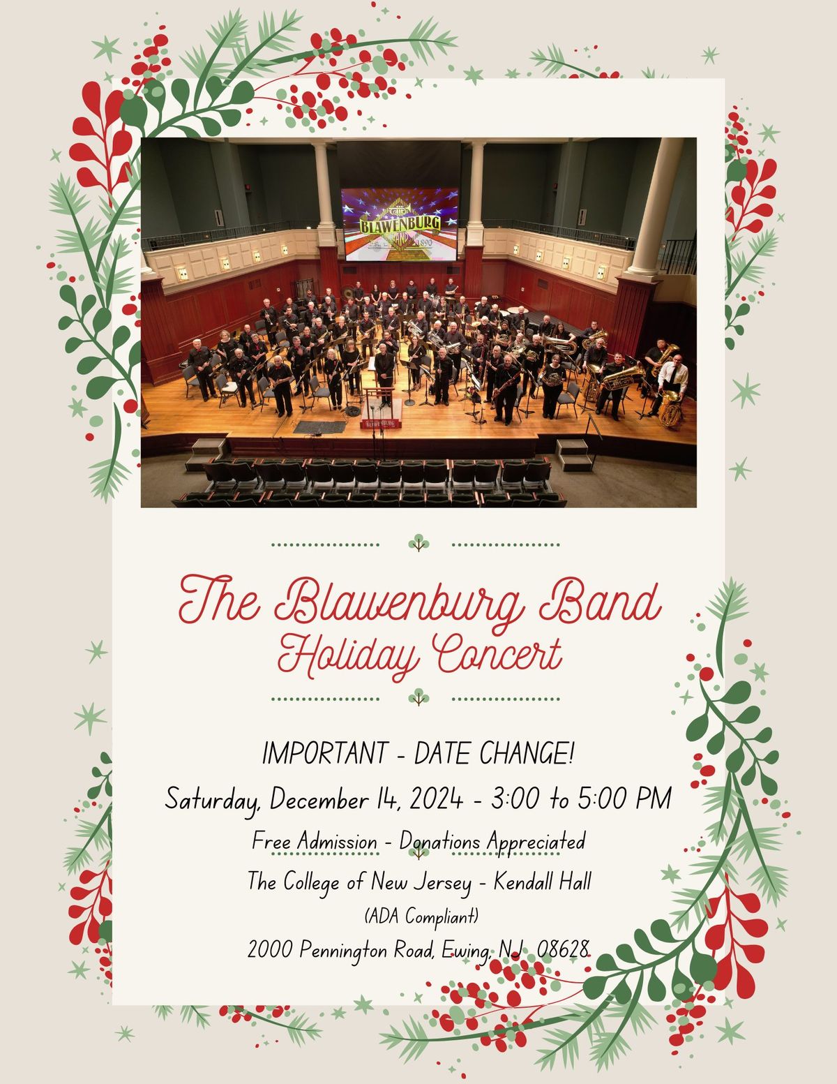 The Blawenburg Band - Holiday Concert - Please join us!