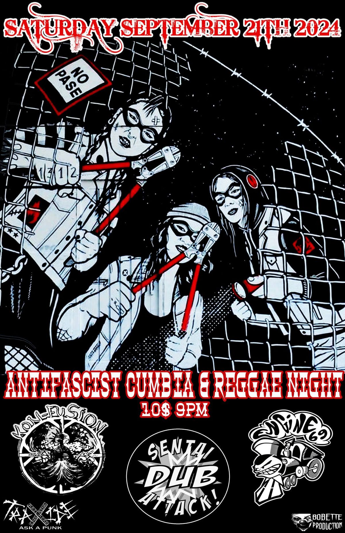 Antifascist cumbia & reggae night with Konfusion \/ Sentai Dub Attack \/ Engine 69