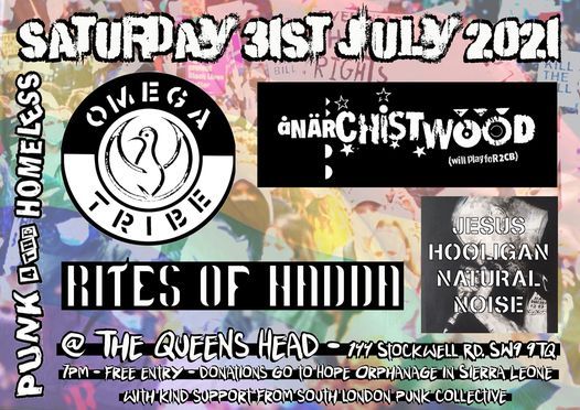 Omega Tribe\/ anarchistwood\/ Rites of Hadda\/ Jesus Hooligan - Punk 4 The Homeless @ the Queens Head
