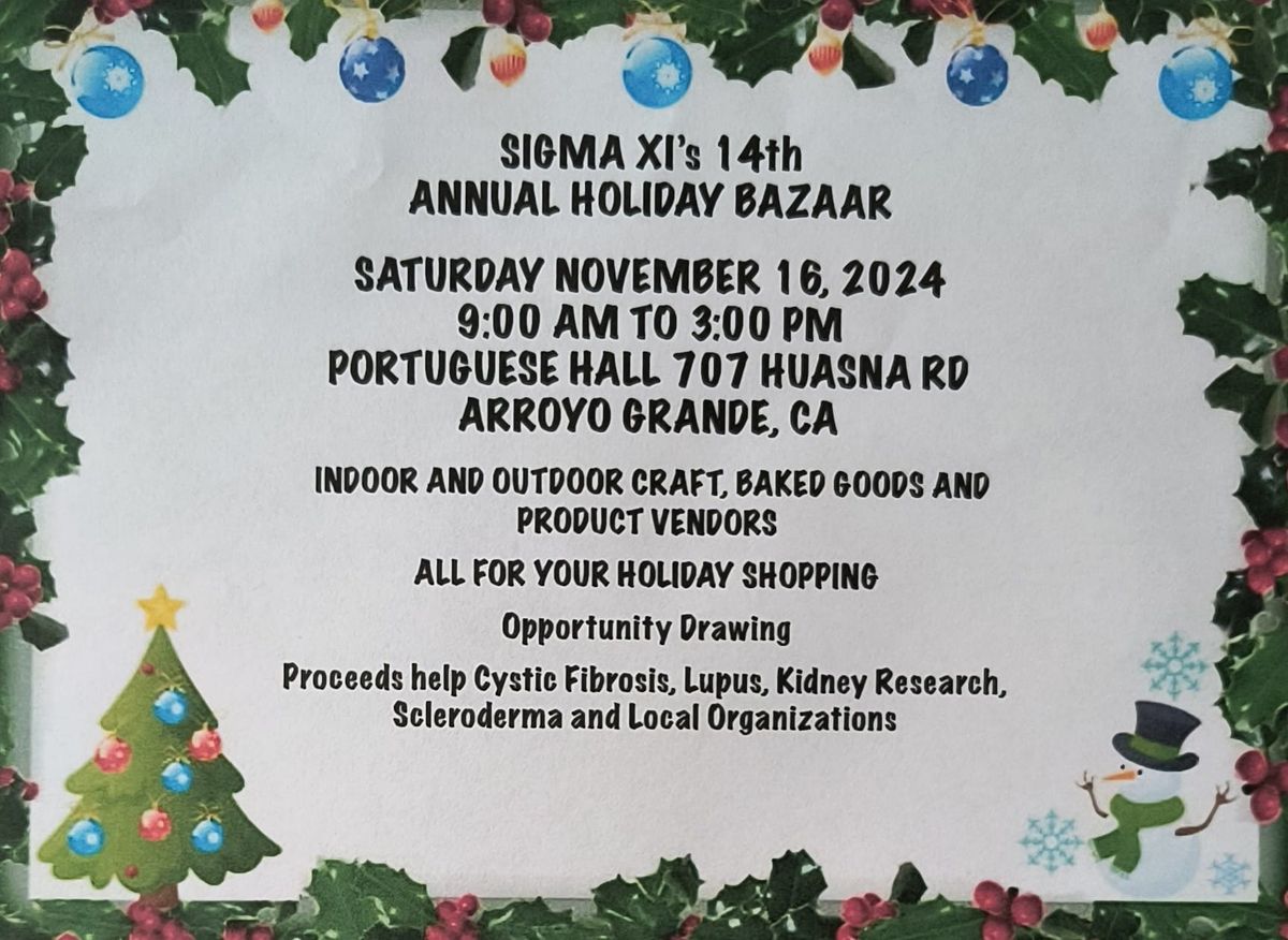 SIgma Xi:s Holiday Bazaar 