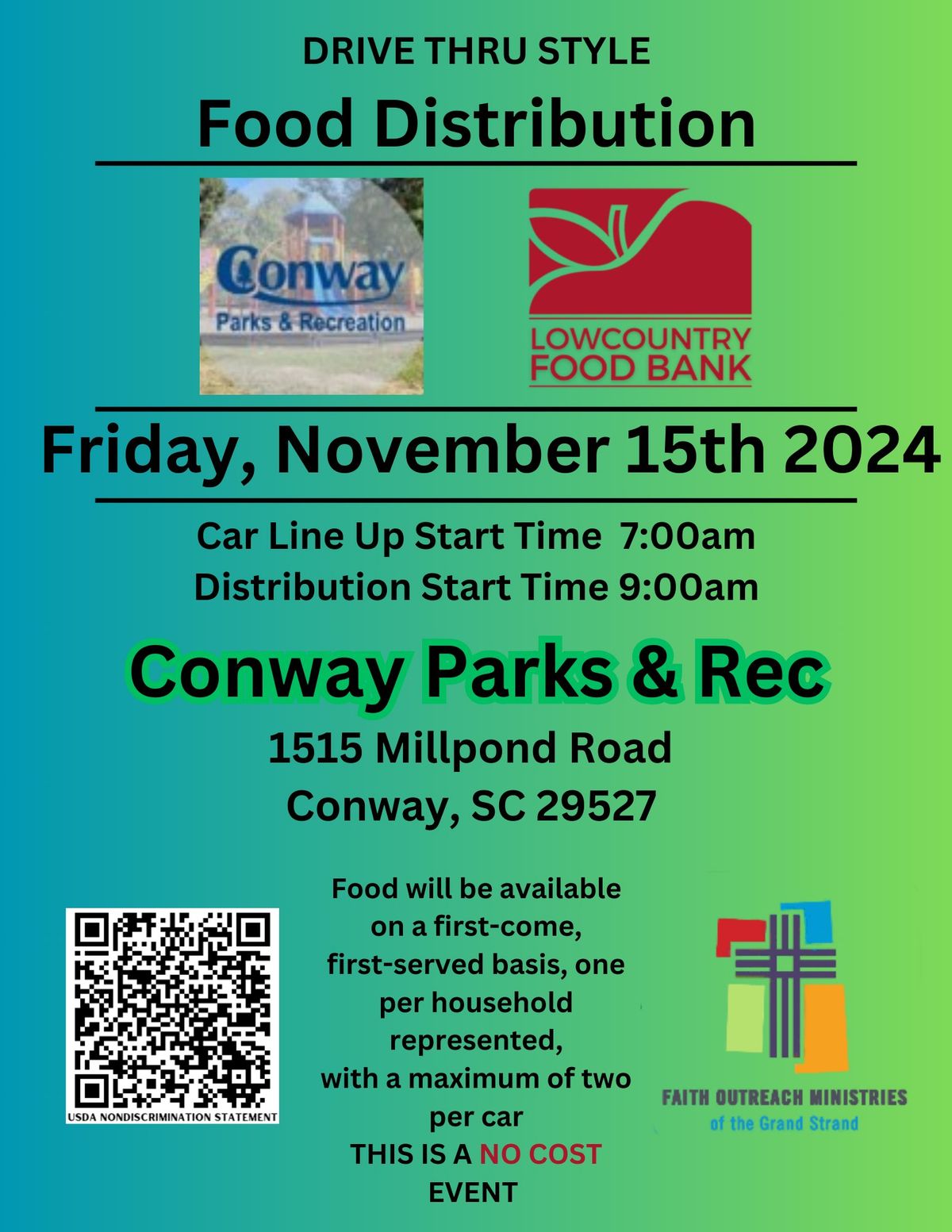 Conway Parks & Rec Free Food Distribution