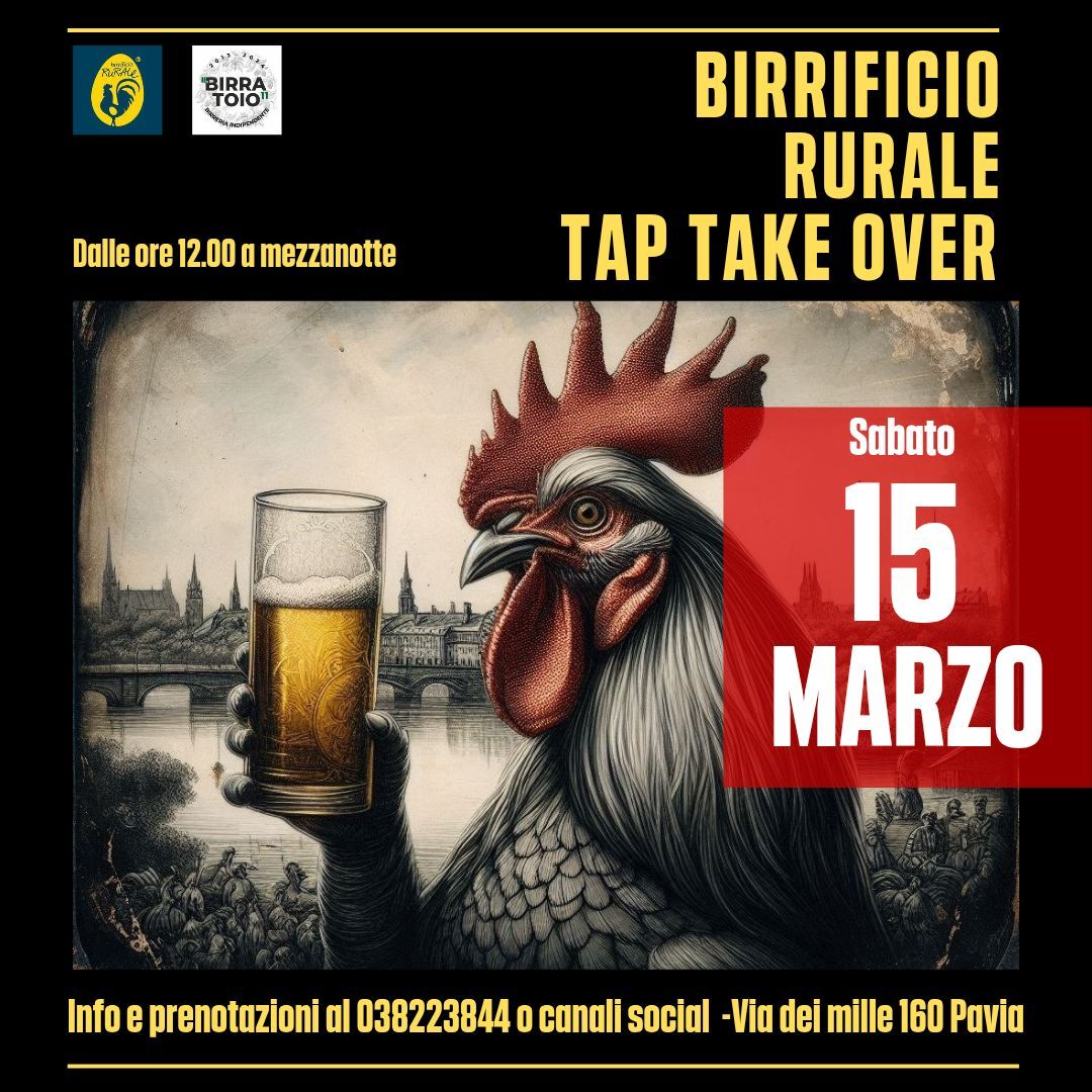 Tap Take Over Birrificio Rurale e Degustazione Birre& Formaggi 