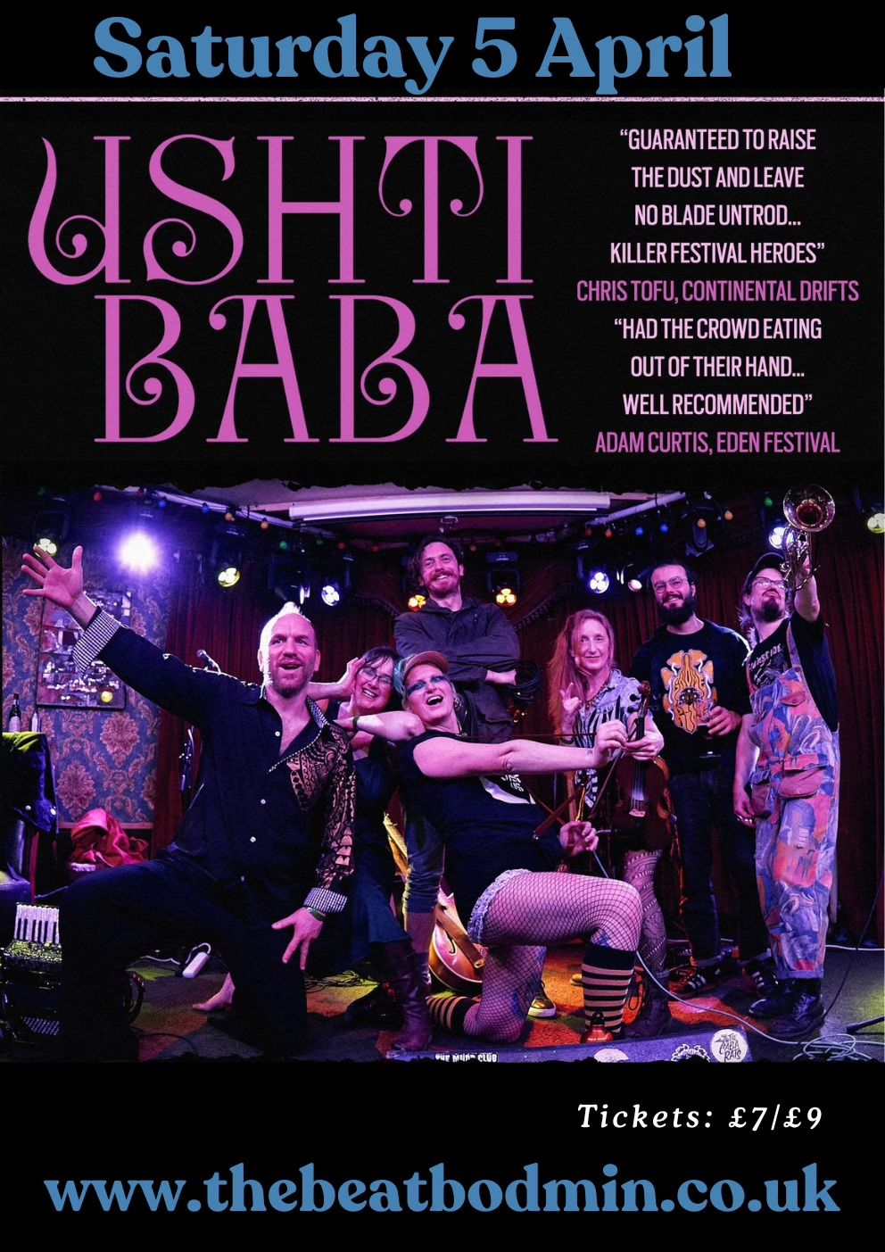 USHTIBABA - CORNISH TOUR - 7 piece wild festival spirit