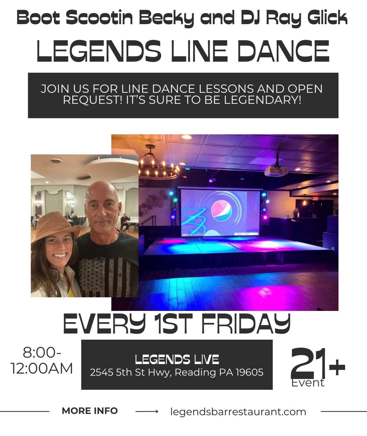 Legends Live Line Dance 21+